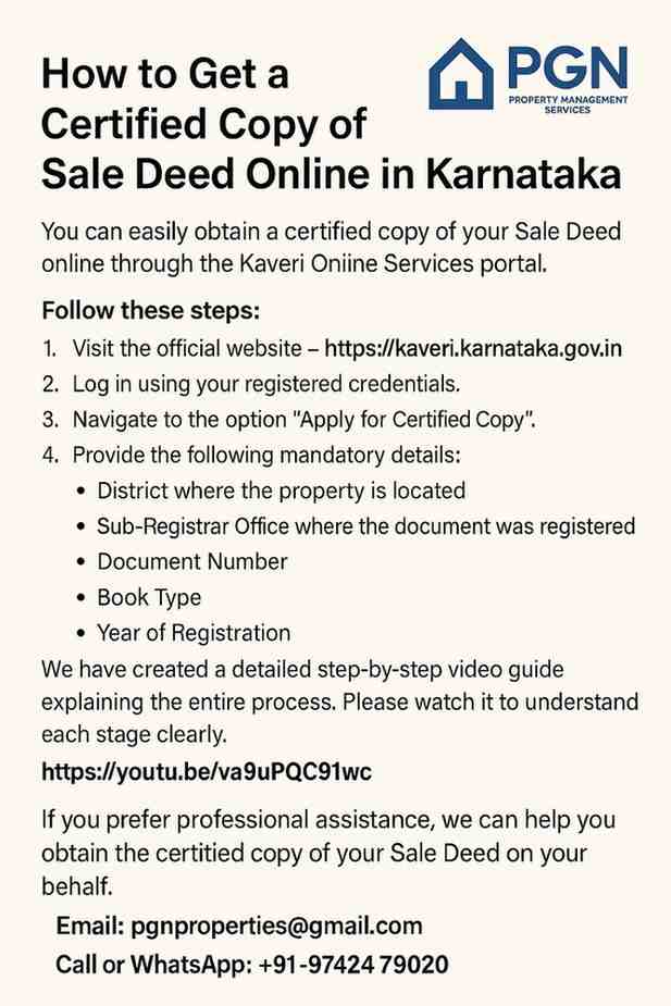 Sale Deed Certified copy