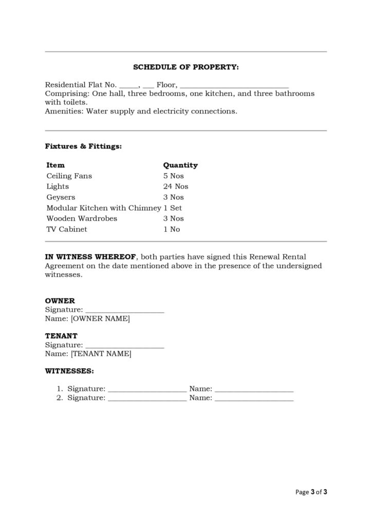 Renewal Retnal Agreement Page 3