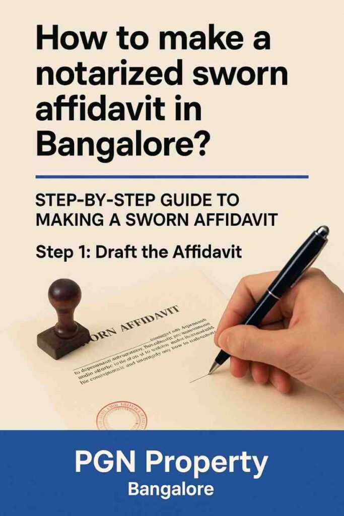 Notarized sworn affidavit Bangalore
