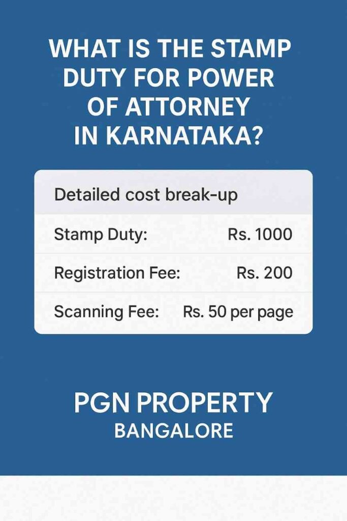 Stamp Duty for Power of Attorney in Karnataka
