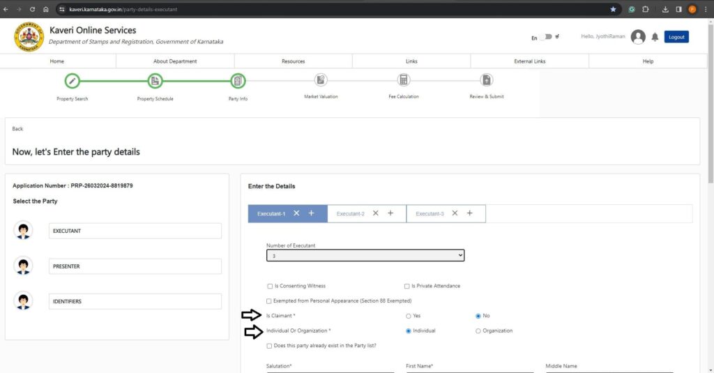 Executant 1 Claimant 1