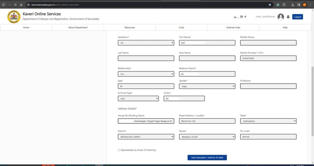 Executant 1 Details 1