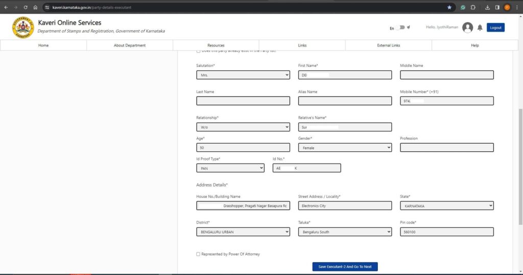 Executant 2 Details 1