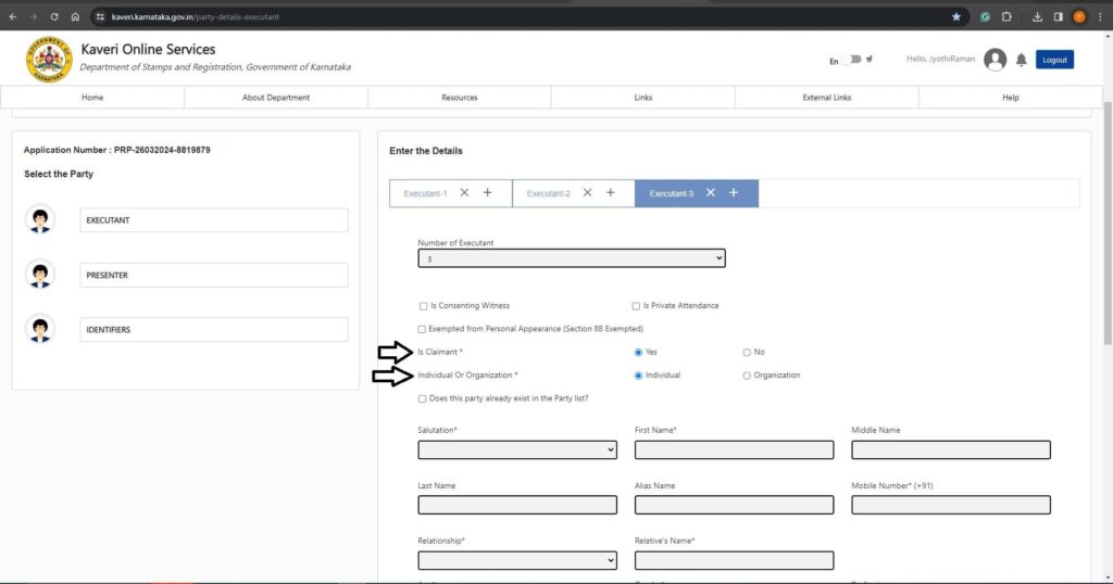 Executant 3 Claimant 1