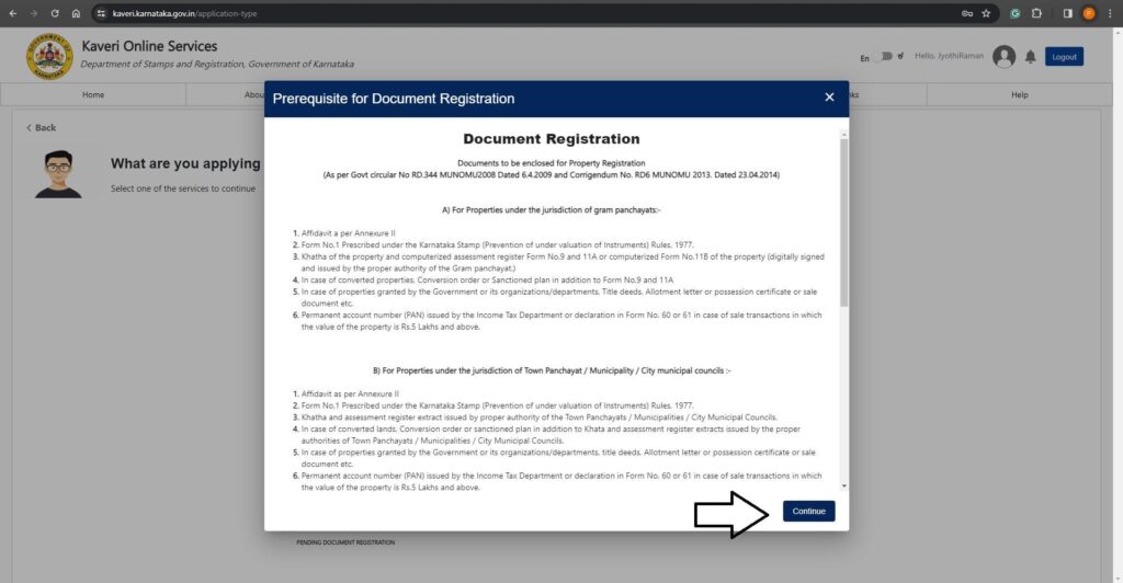 Prerequisite for document registration 1
