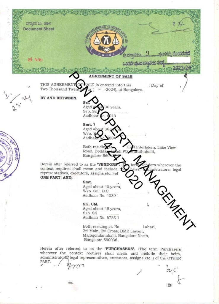 Registered sale agreement 1