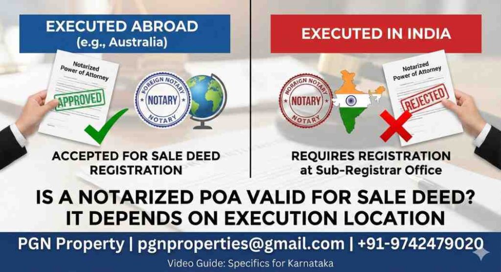 IS A NOTARIZED POWER OF ATTORNEY VALID FOR REGISTERING A SALE DEED IN KARNATAKA
