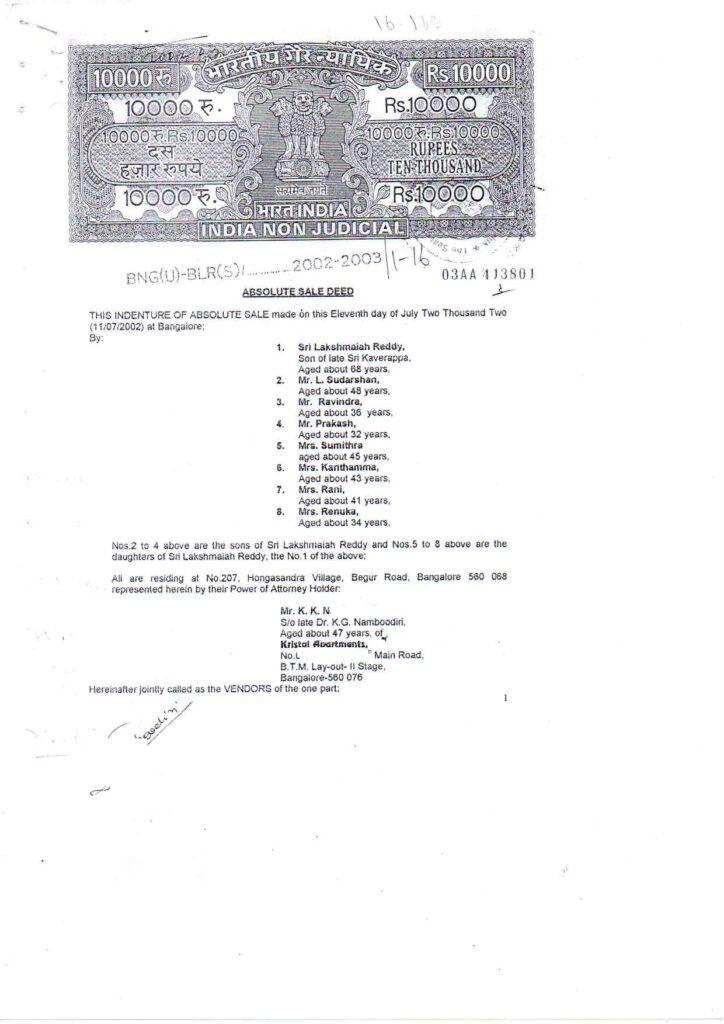 Sale Deed