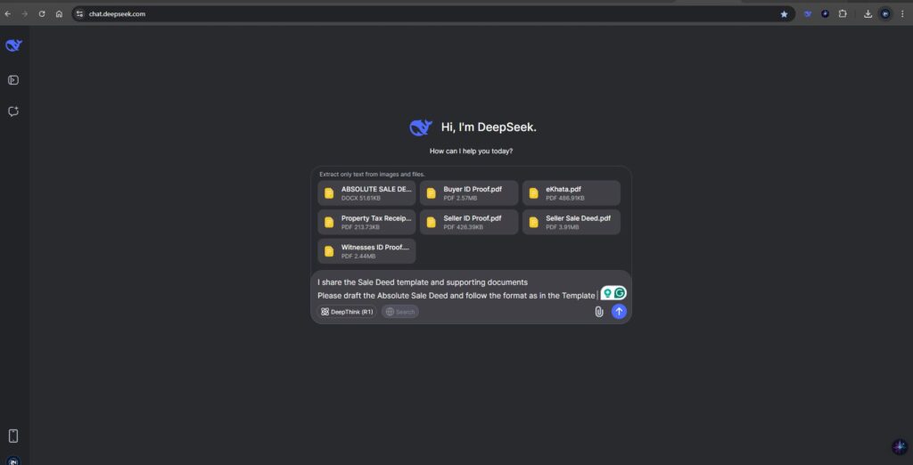 Deep seel Sample template