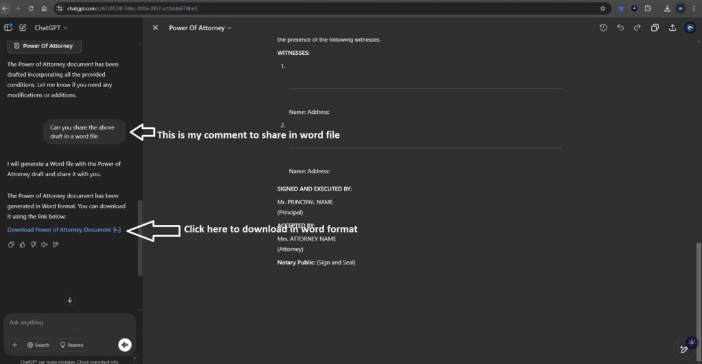 Download in word file