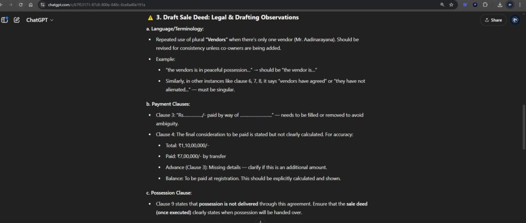 Legal and drafting observation