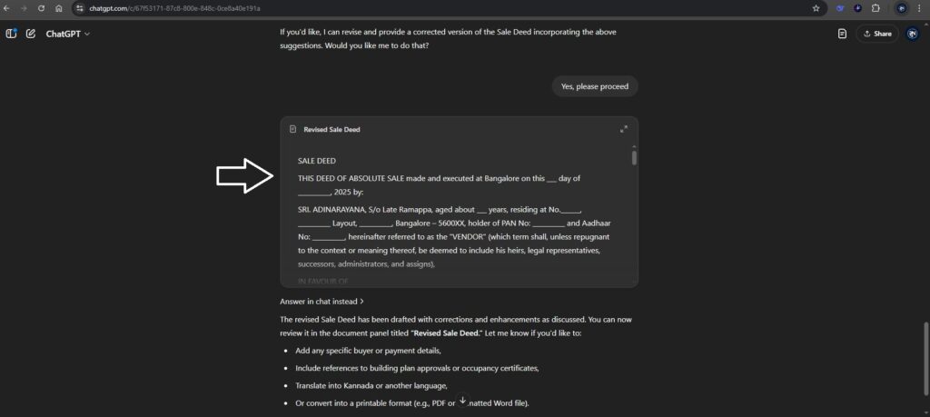 Revised Sale Deed draft