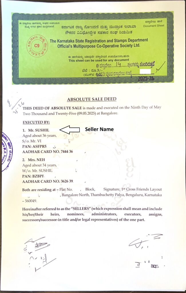 Registered Sale Deed