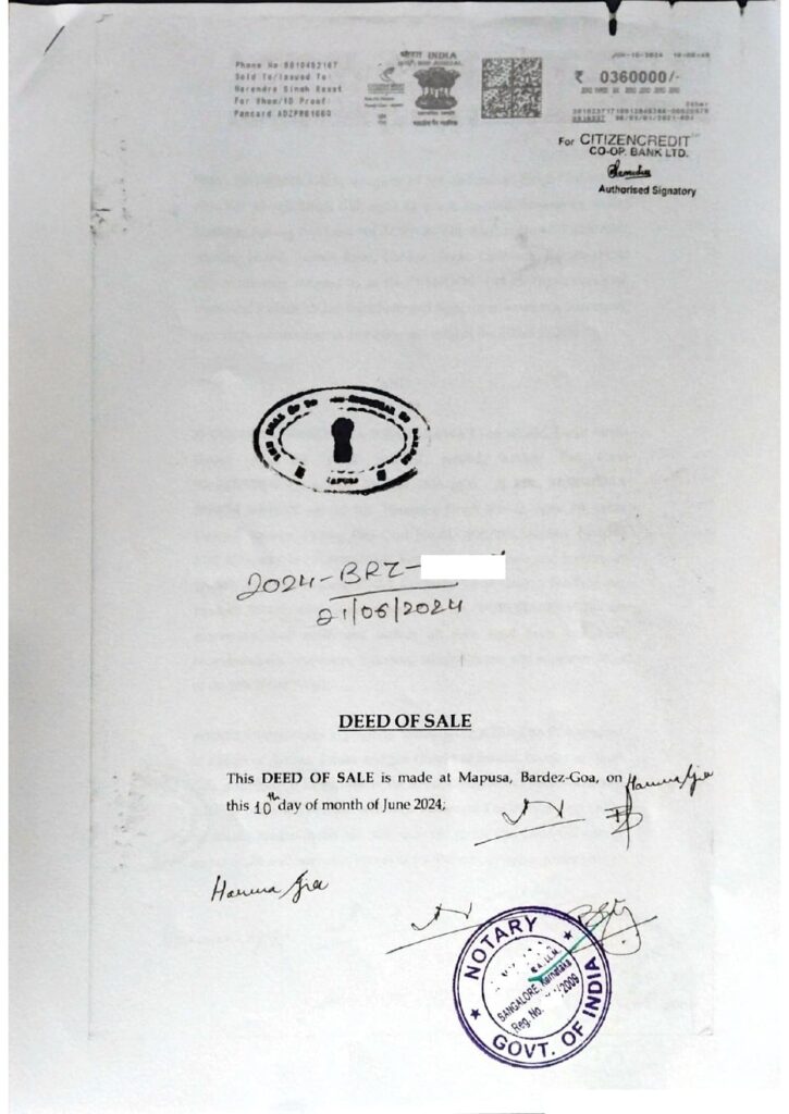 Sale Deed Notary Page 1