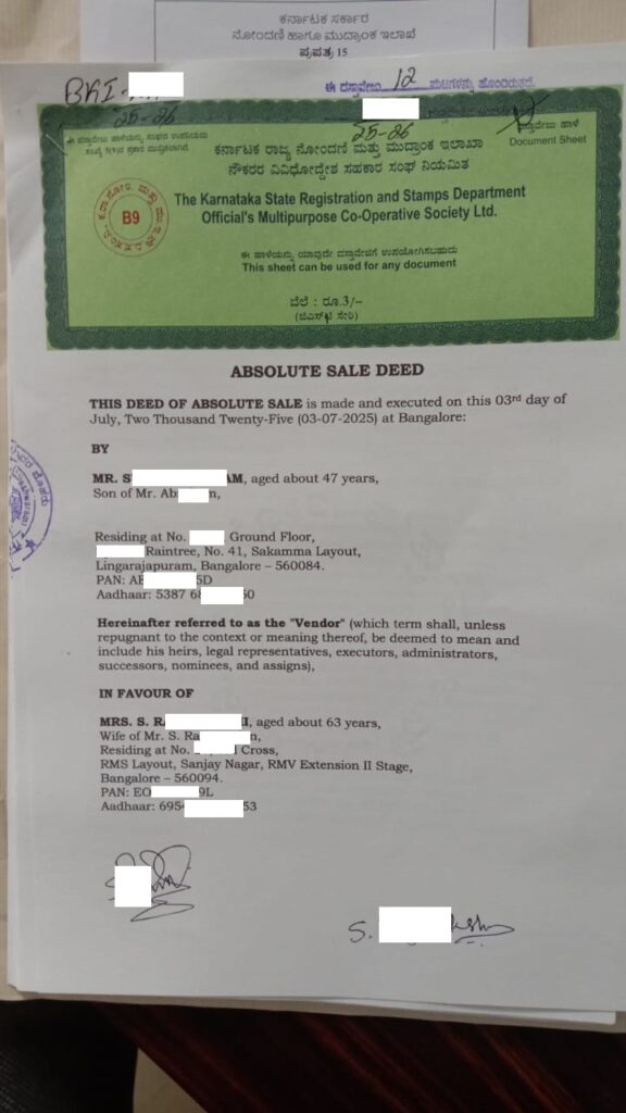 Sale Deed