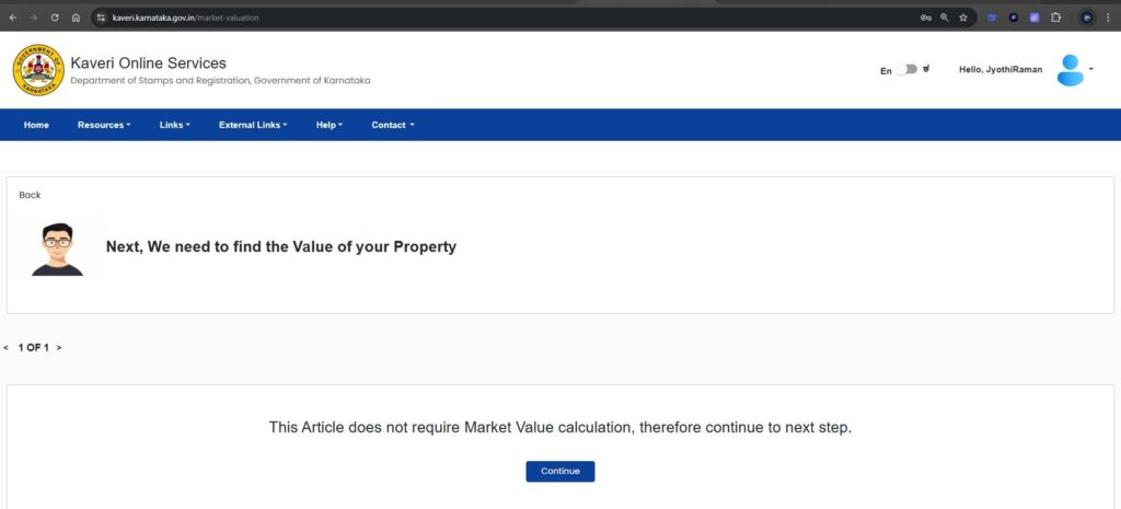 Market value calculation