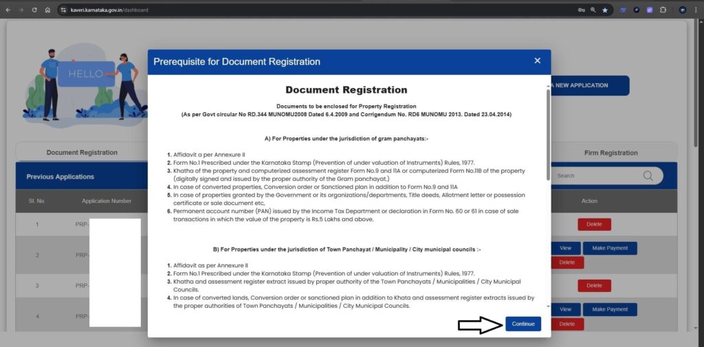 Prerequiste for Document registration