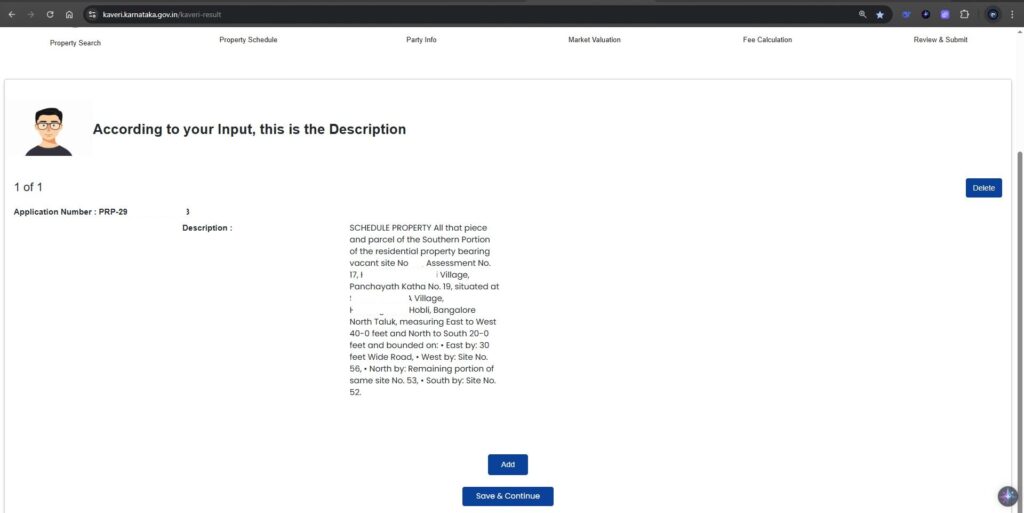 Property Description Output