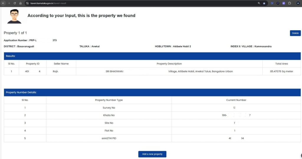Property Description output 1