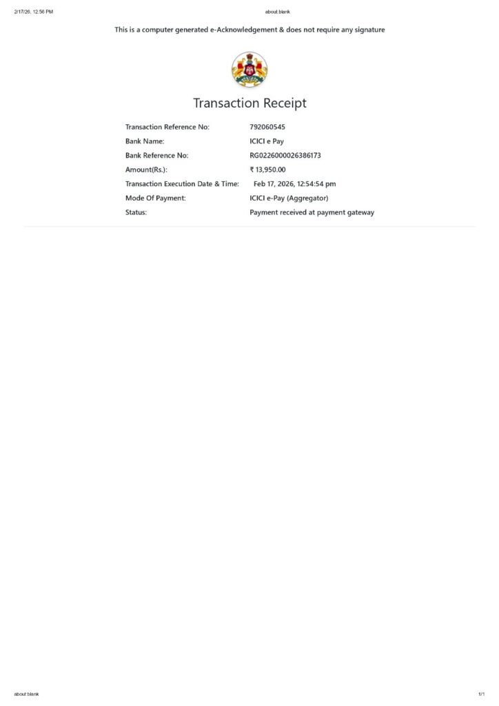 Transaction receipt of multiple beneficiary