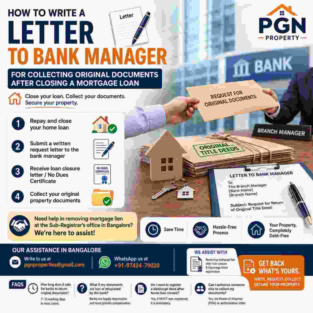 Letter to Bank Manager for home loan closure